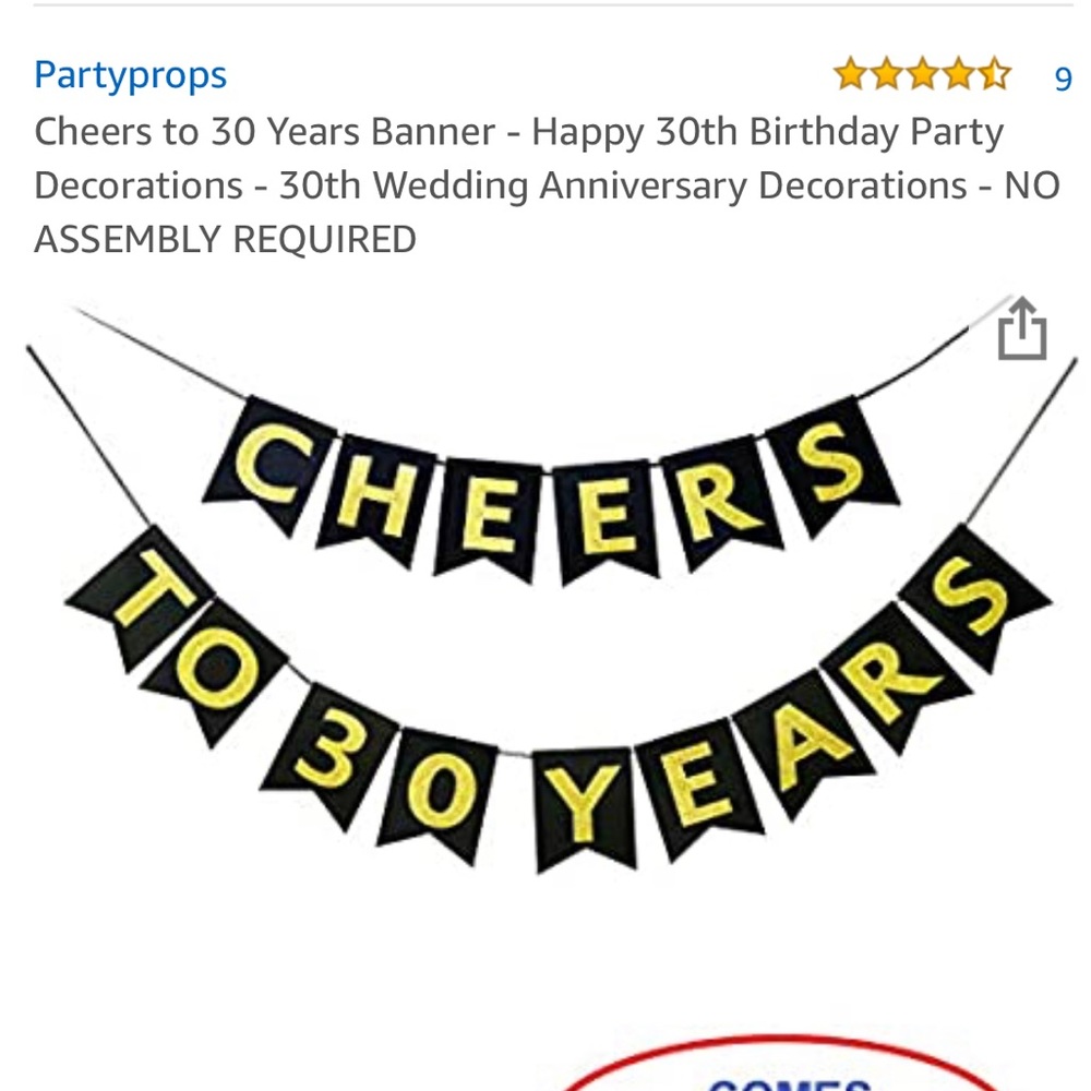 Cheers to 30 Years Banner